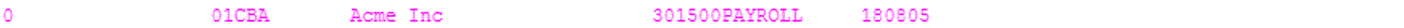 Example Type 0 Header Record from an ABA file